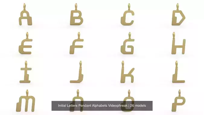 Initial Letters Pendant Alphabets Videophreak 3D Model Collection