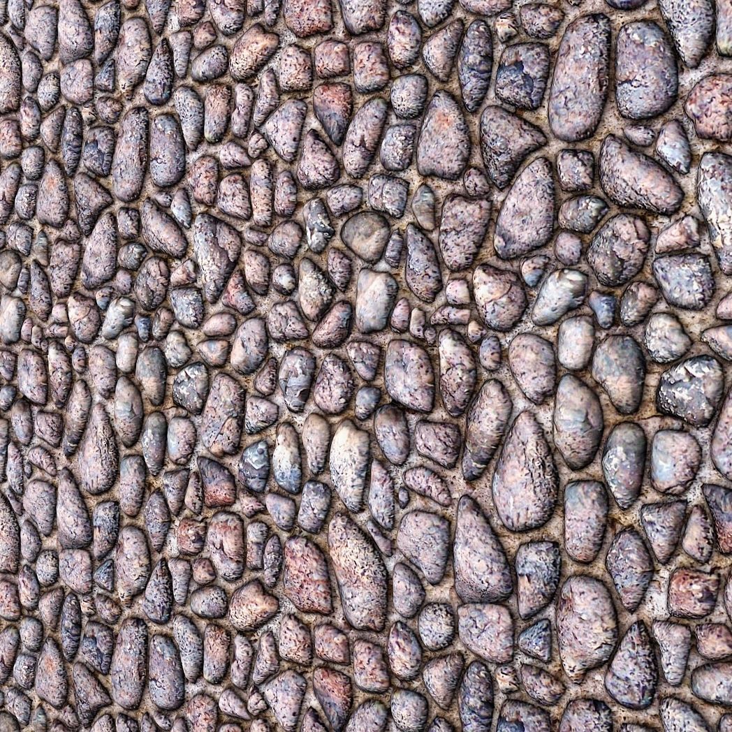 StoneWall 2 pebbles wall art Low-poly 3D model_8