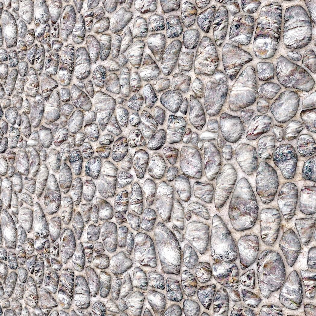 StoneWall 2 pebbles wall art Low-poly 3D model_2