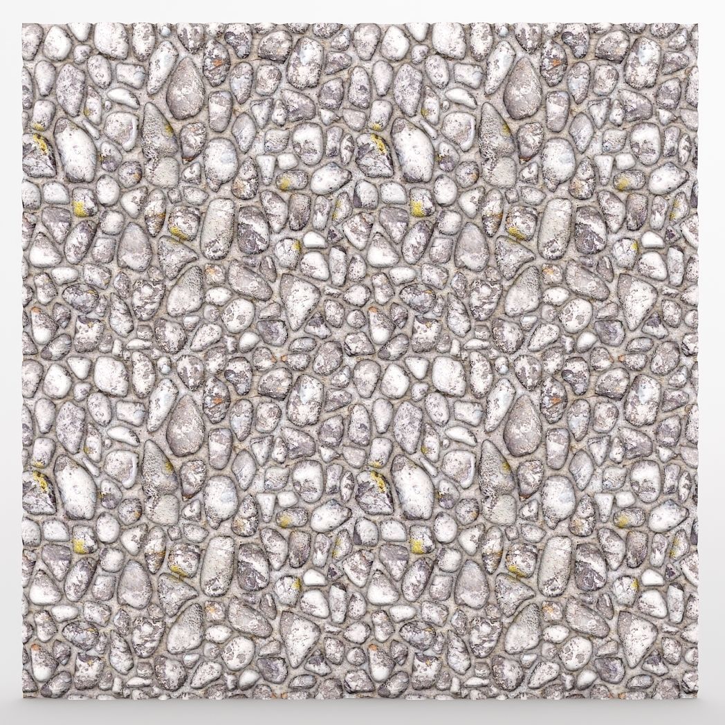 StoneWall 2 pebbles wall art Low-poly 3D model_5