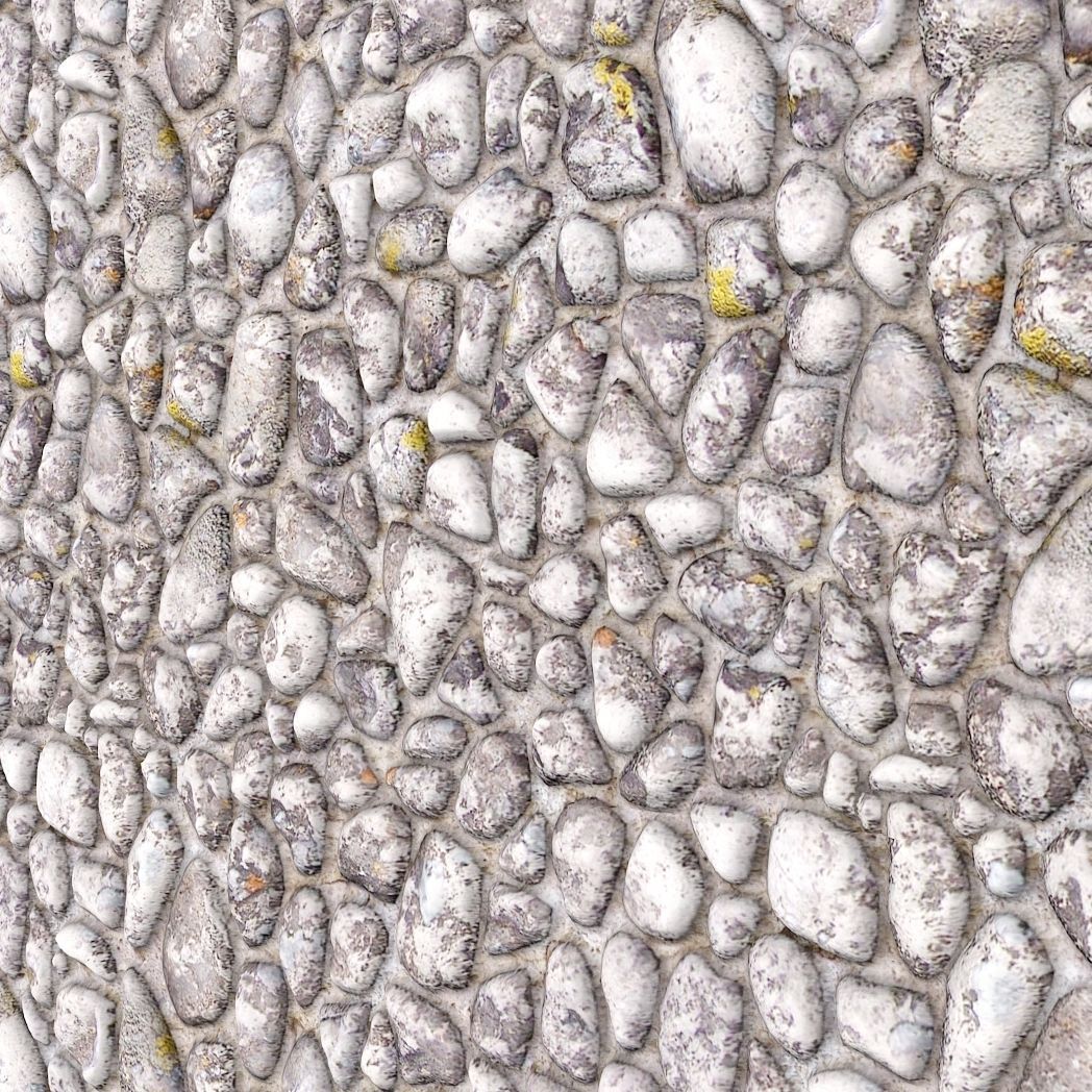 StoneWall 2 pebbles wall art Low-poly 3D model_6