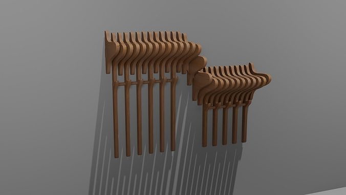 LowPoly Furniture Parametric Hanger 01 Low-poly 3D model