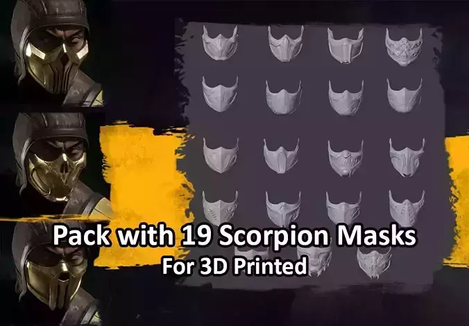 Pack with 19 Scorpion Masks