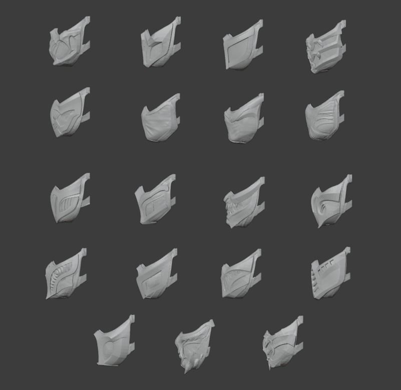 Pack with 19 Scorpion Masks 3D print model_5