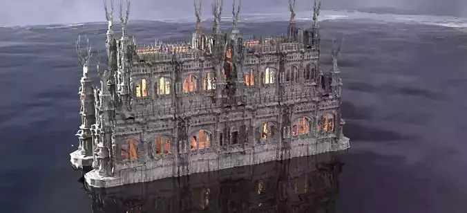 Mansion medieval with rough stone wall steps interior