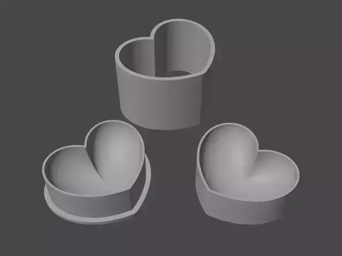 Heart mold form for bathbomb from 1cm to 20cm