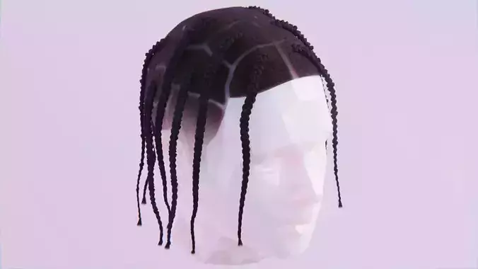 Travis Scott Braids Low-poly 3D model