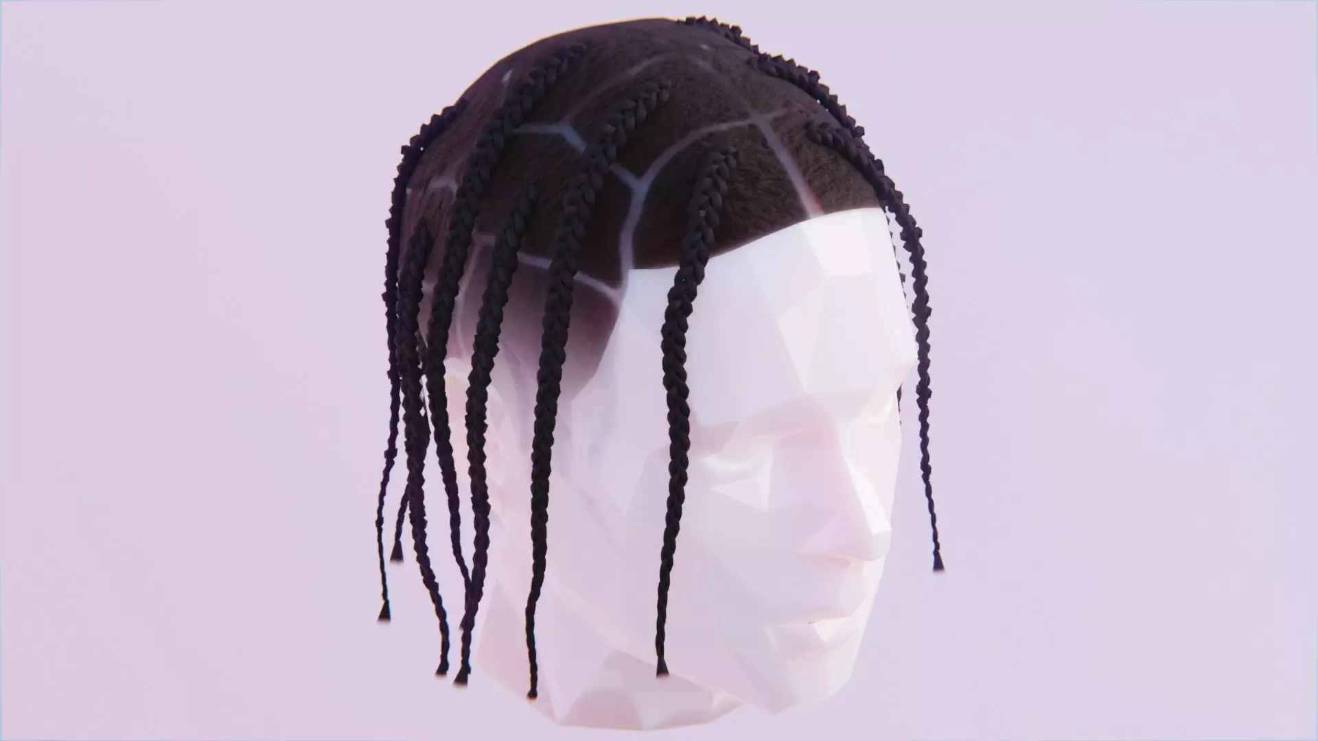 Travis Scott Braids Low-poly 3D model_0