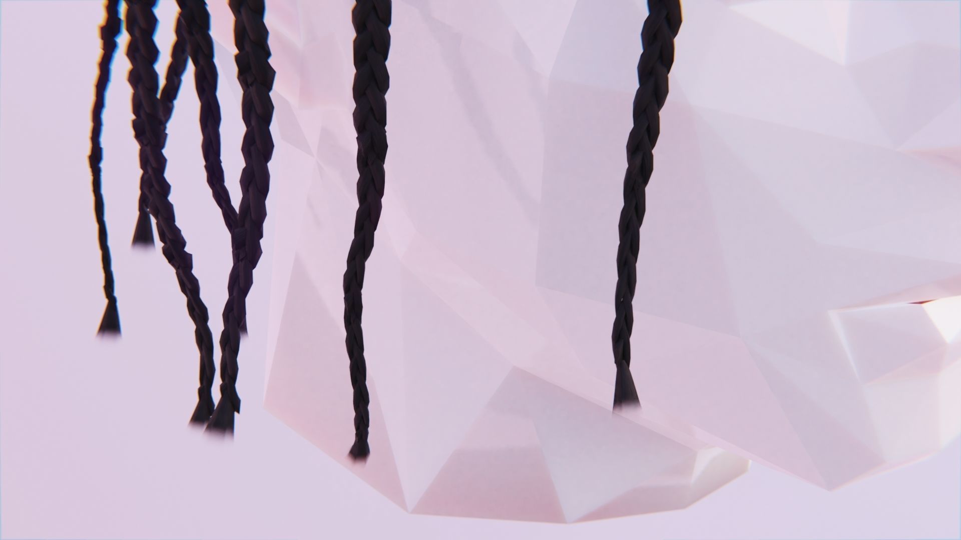 Travis Scott Braids Low-poly 3D model_4