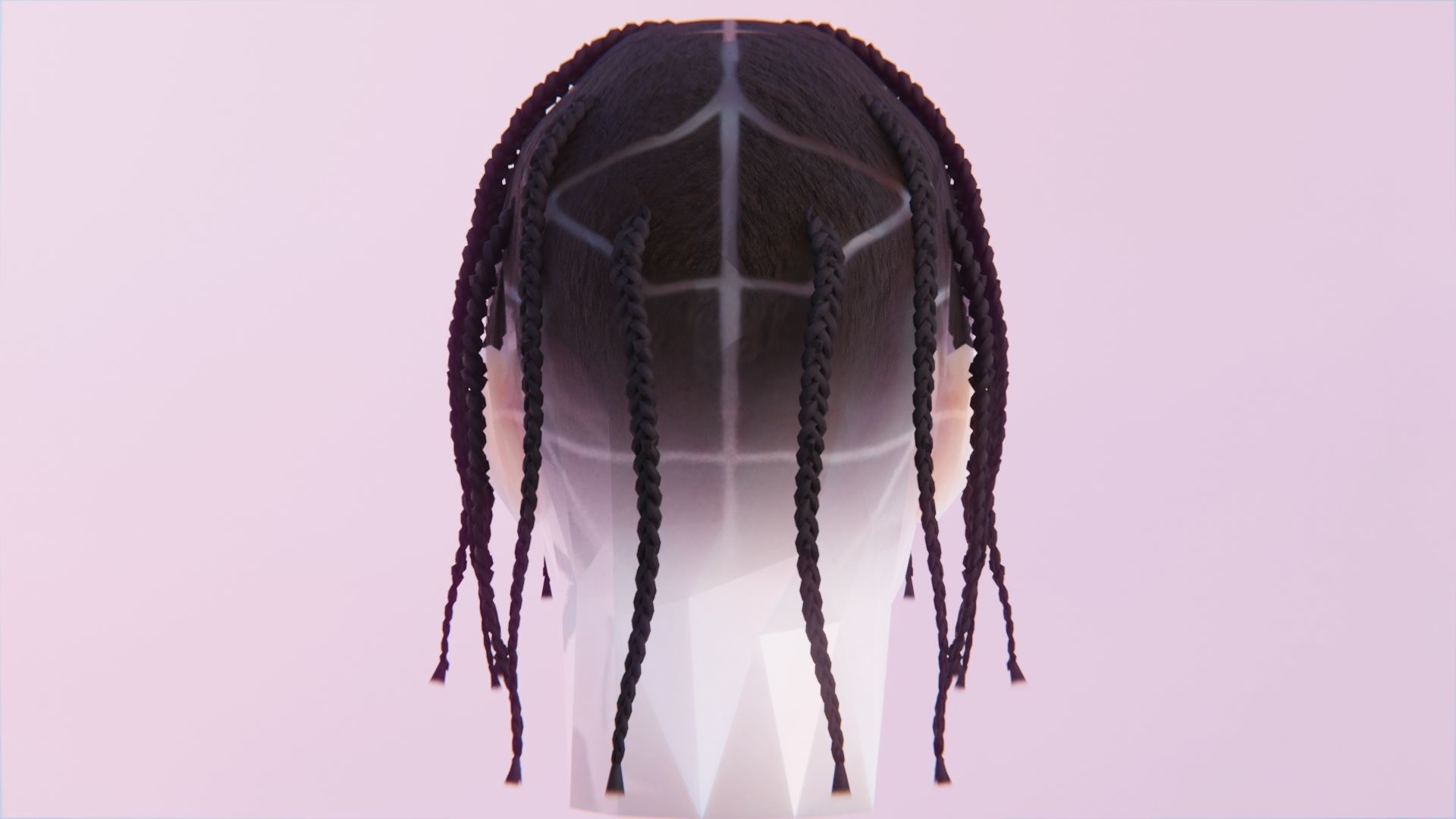 Travis Scott Braids Low-poly 3D model_3