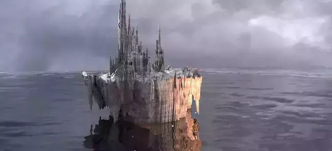 Floating Mountain castle towers 