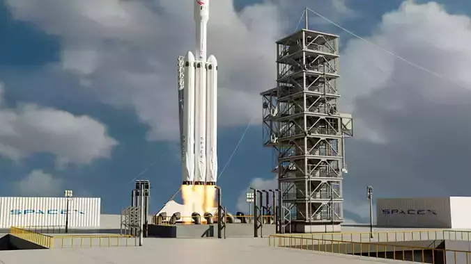 Spacex Falcon Heavy 3D model