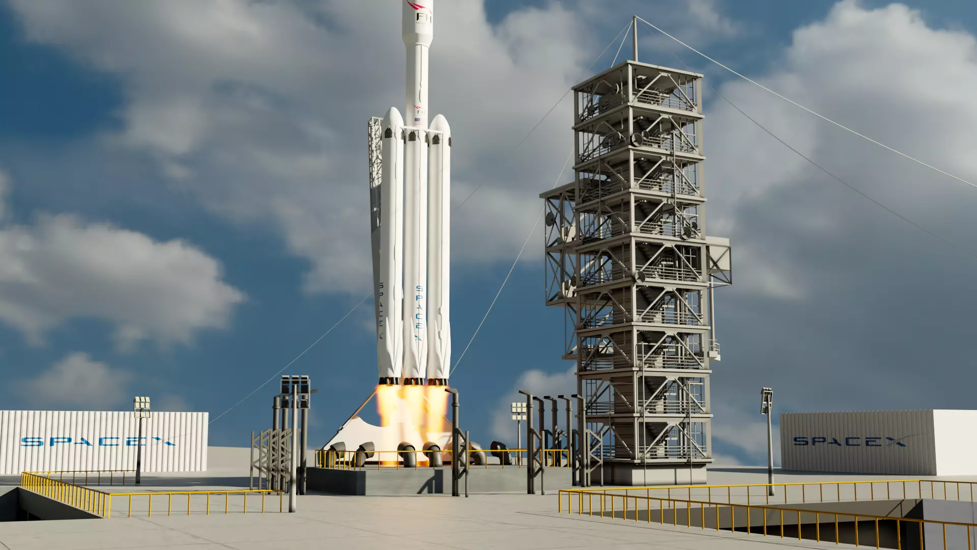 Spacex Falcon Heavy 3D model