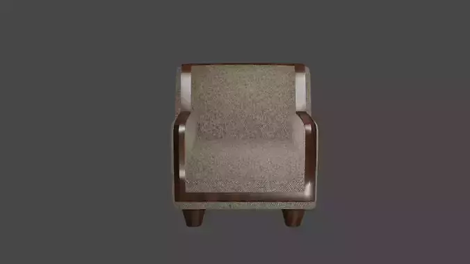 Low Poly Tweed Fabric Armchair With 1k Textures