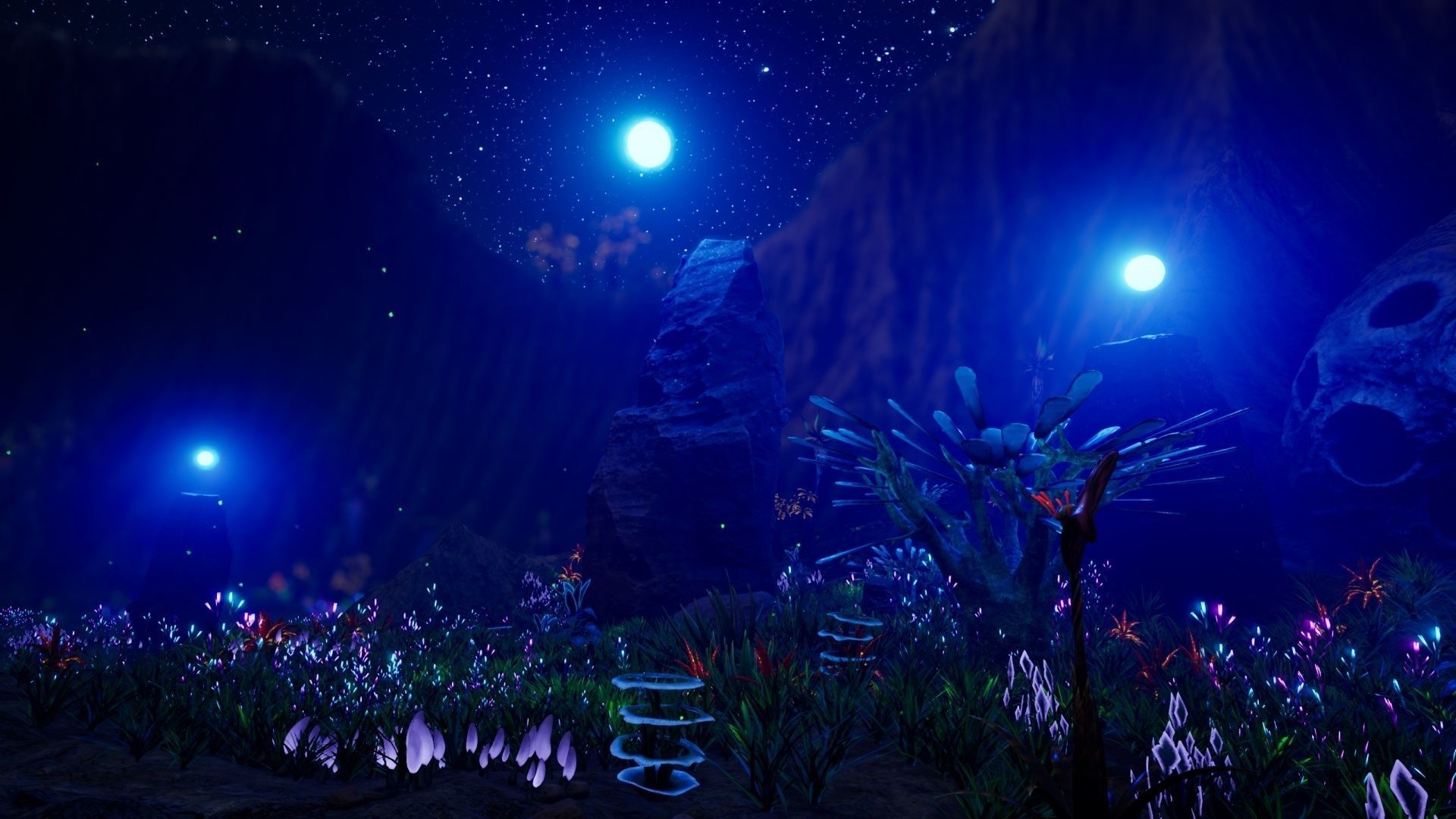 Alien Planet Fantasy Environment - Grassland Plants Low-poly 3D model_13