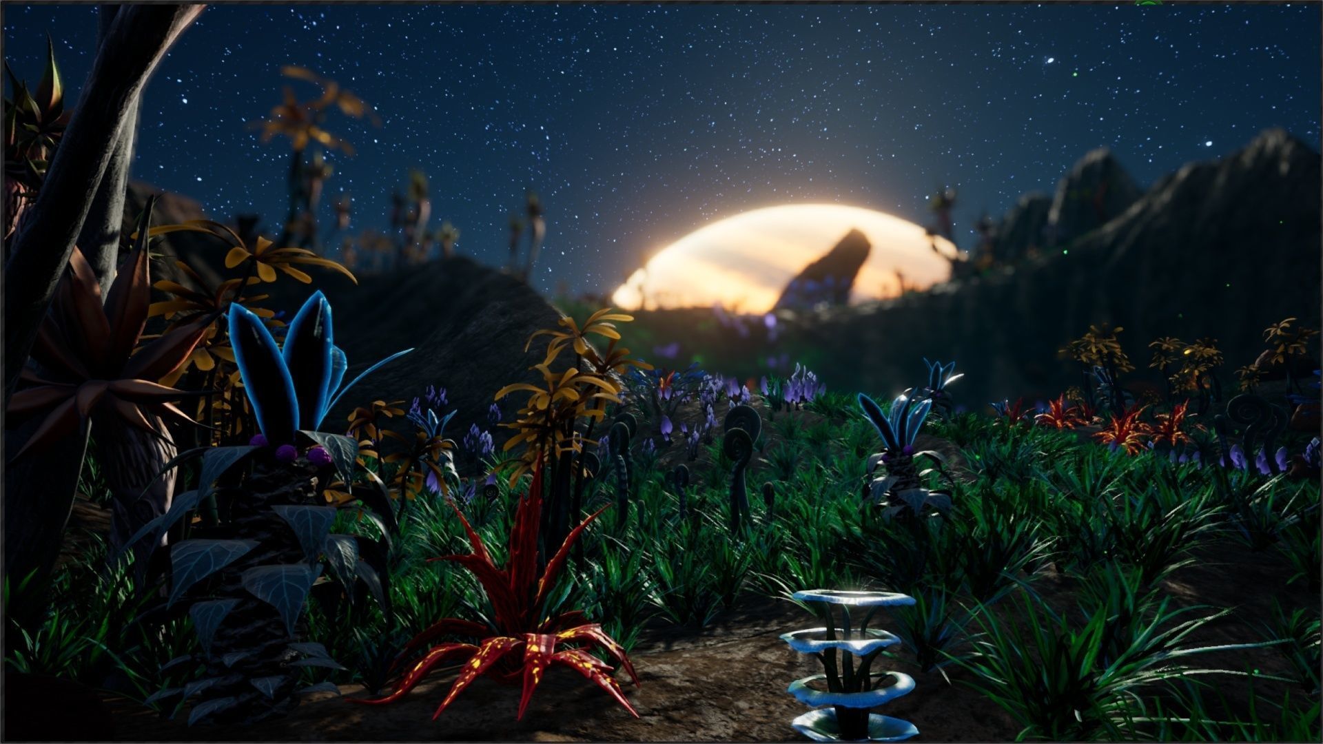 Alien Planet Fantasy Environment - Grassland Plants Low-poly 3D model_24