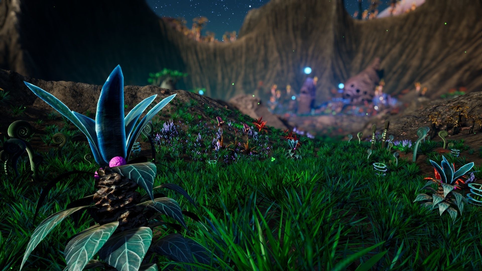 Alien Planet Fantasy Environment - Grassland Plants Low-poly 3D model_9