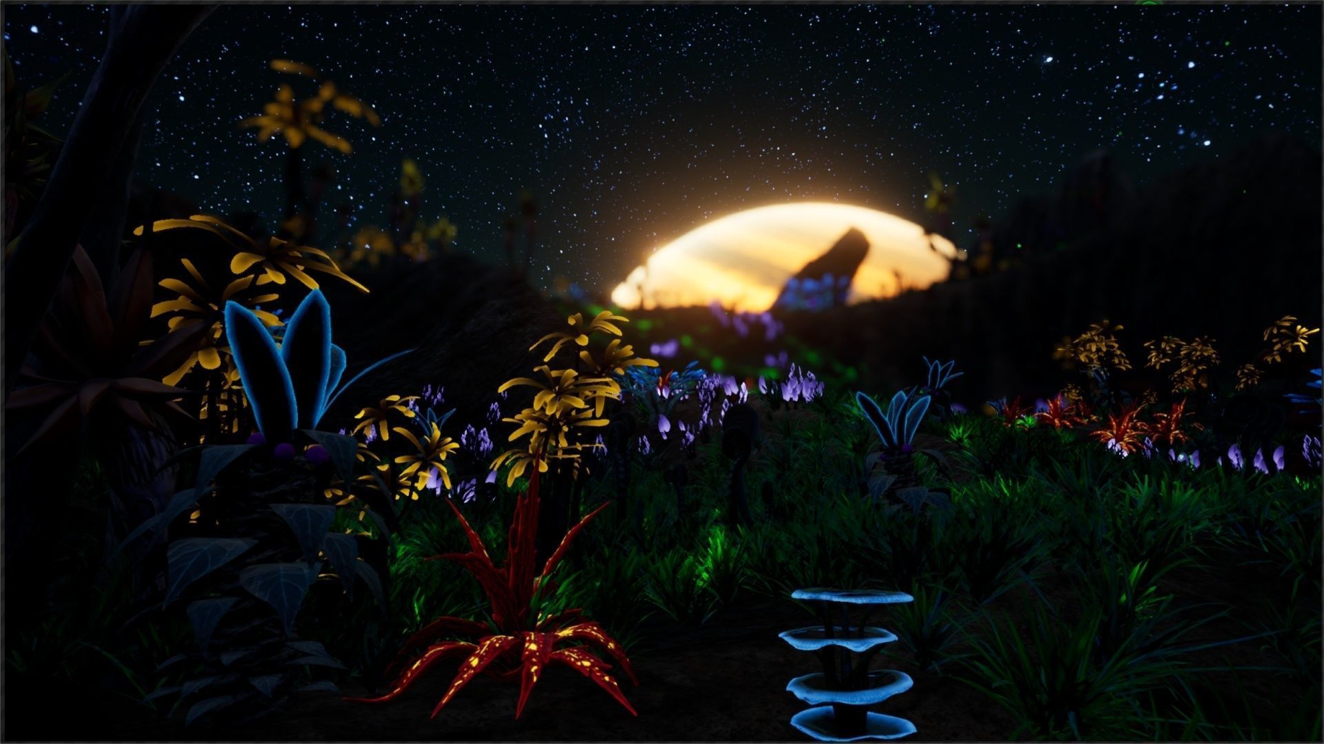 Alien Planet Fantasy Environment - Grassland Plants Low-poly 3D model_22