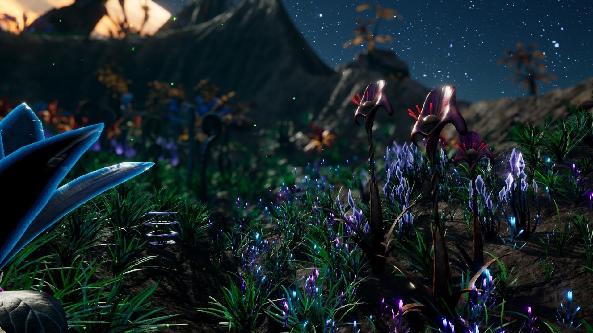 Alien Planet Fantasy Environment - Grassland Plants Low-poly 3D model_17