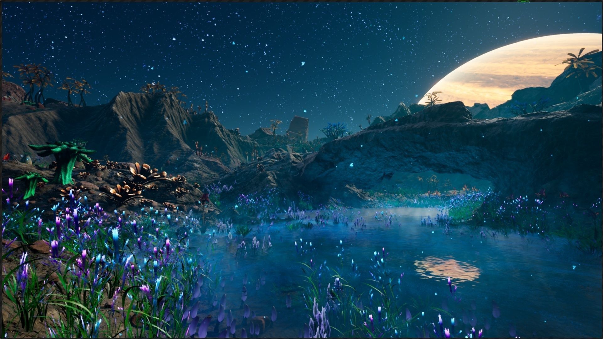 Alien Planet Fantasy Environment - Grassland Plants Low-poly 3D model_6