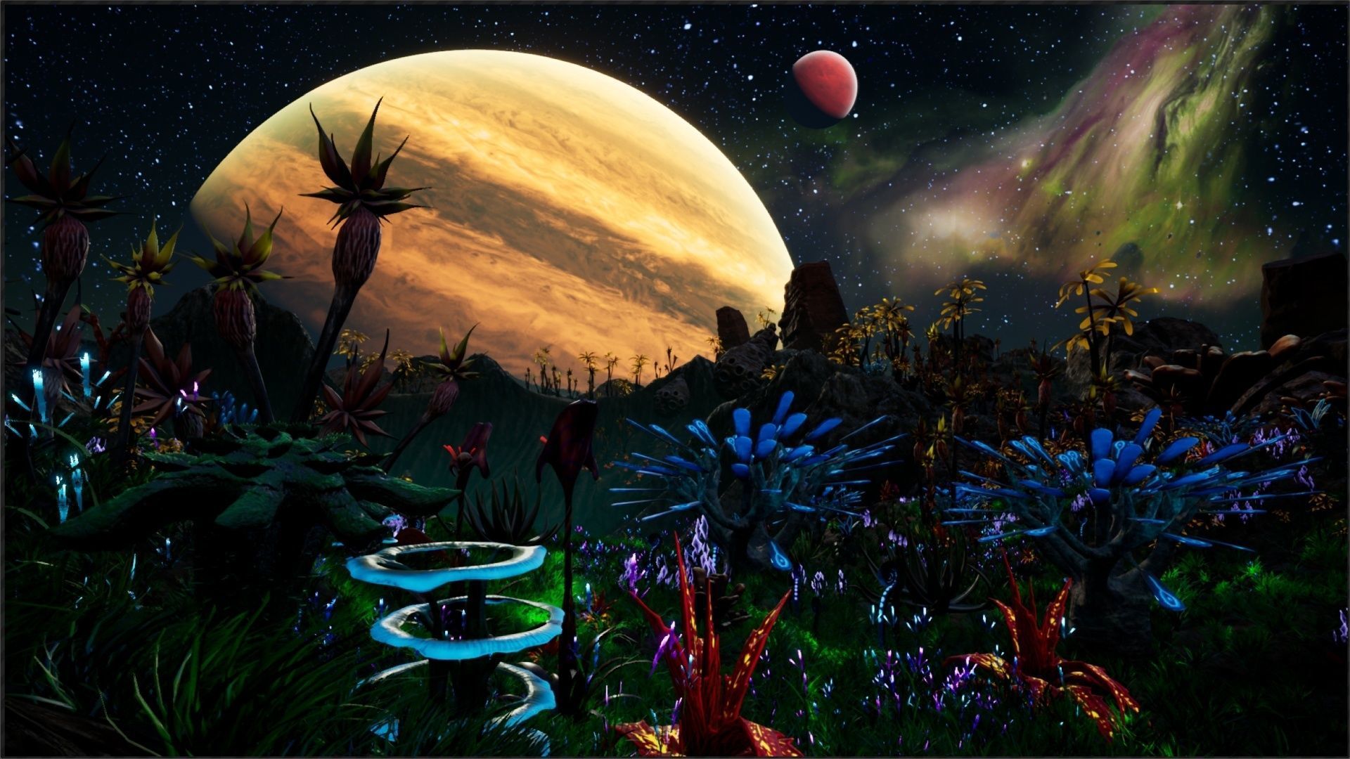 Alien Planet Fantasy Environment - Grassland Plants Low-poly 3D model_27