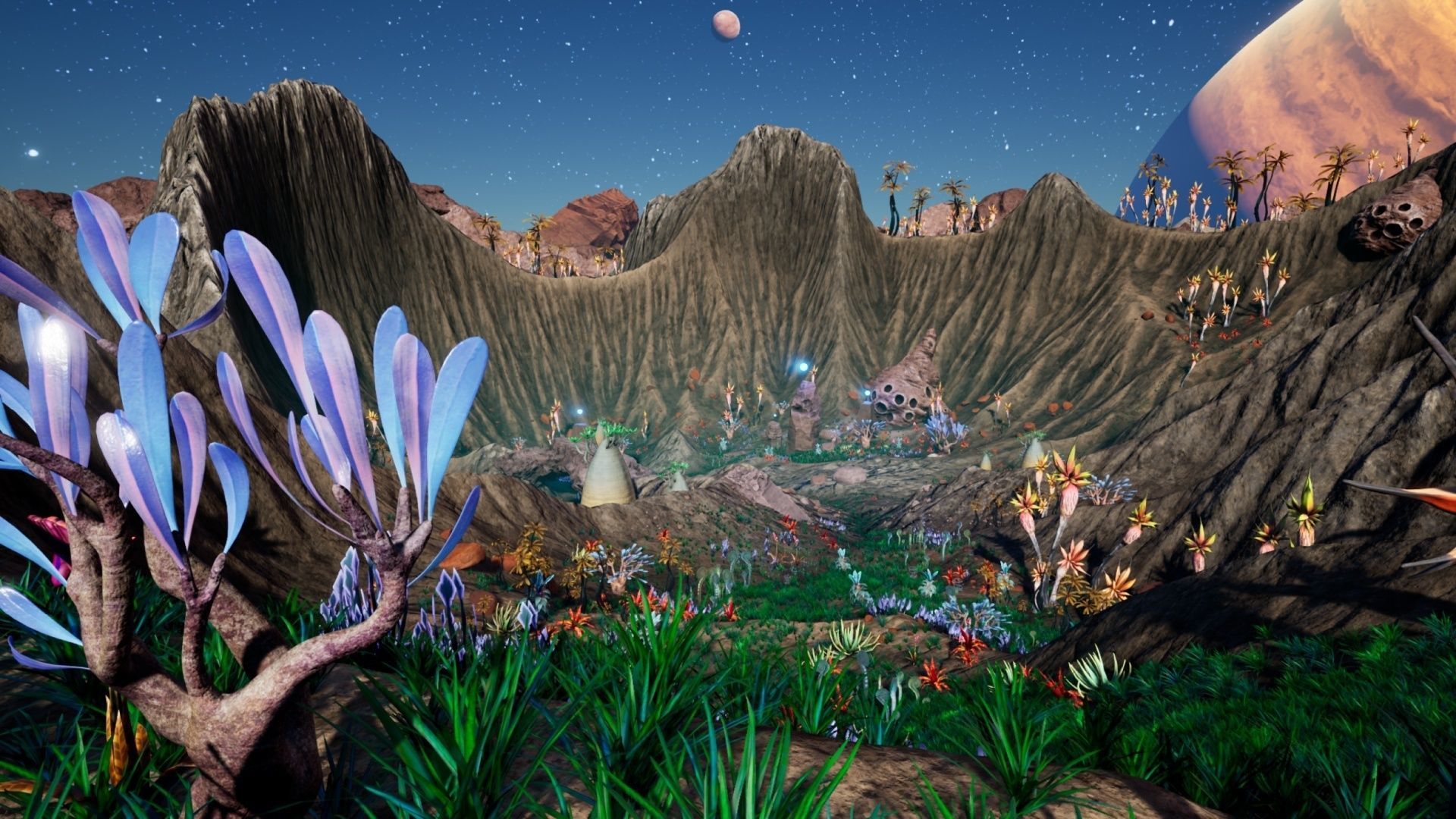 Alien Planet Fantasy Environment - Grassland Plants Low-poly 3D model_29