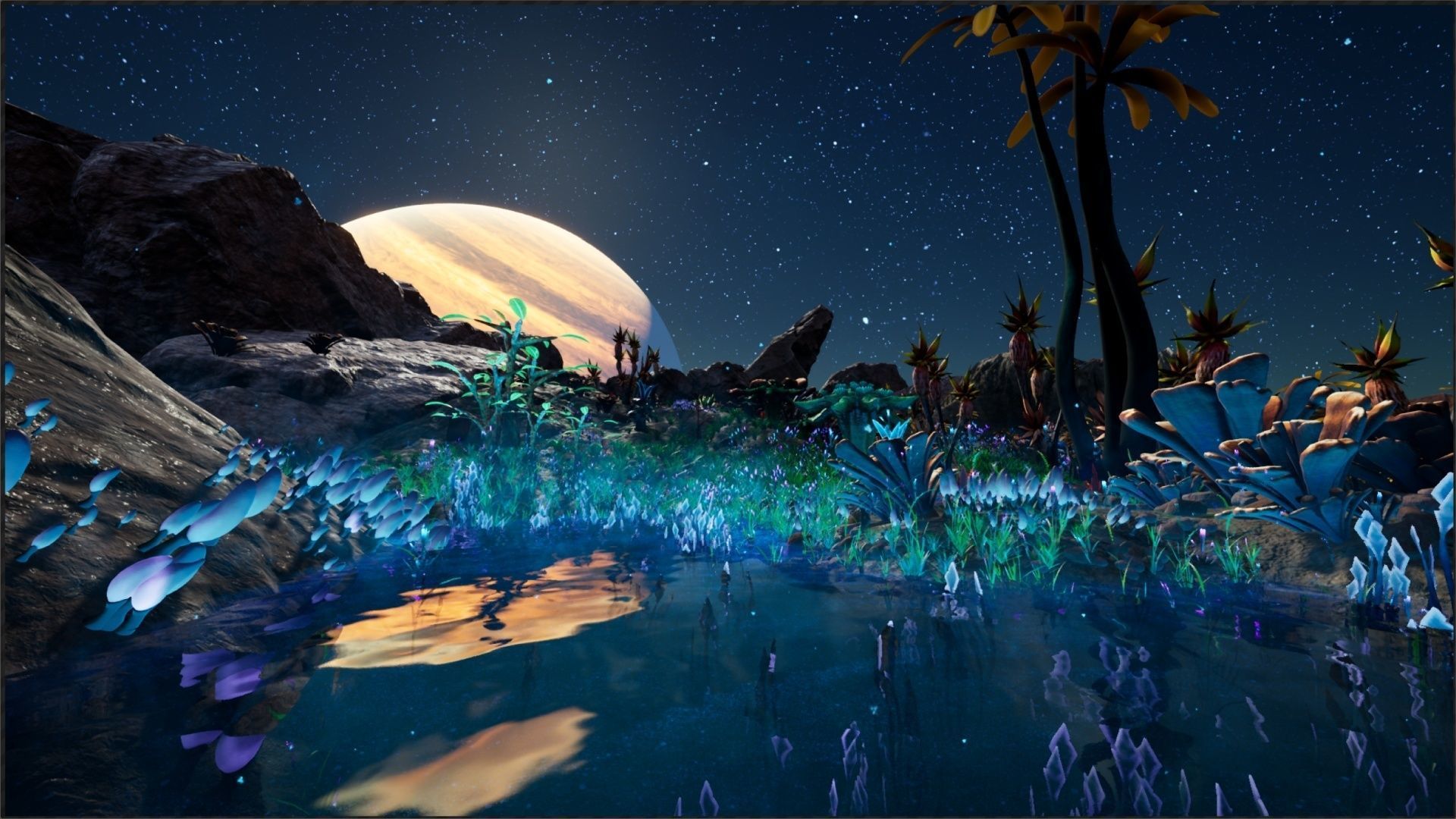 Alien Planet Fantasy Environment - Grassland Plants Low-poly 3D model_26