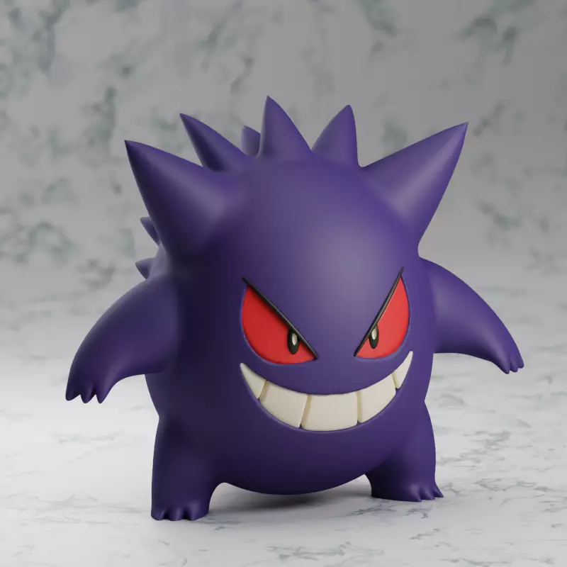 PACK 2 Models Gengar from Pokemon Toy Figure Keychain 3D print model_0
