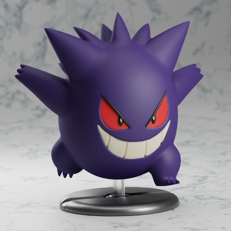 PACK 2 Models Gengar from Pokemon Toy Figure Keychain 3D print model_1