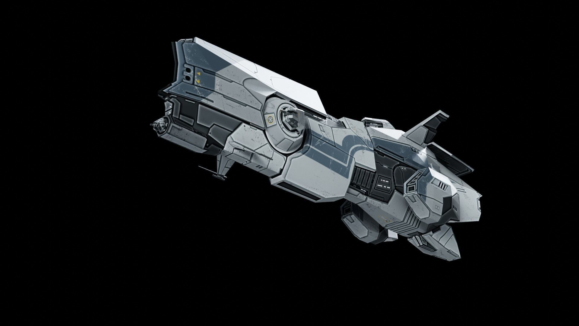 Frigate Game Asset 3D model_5