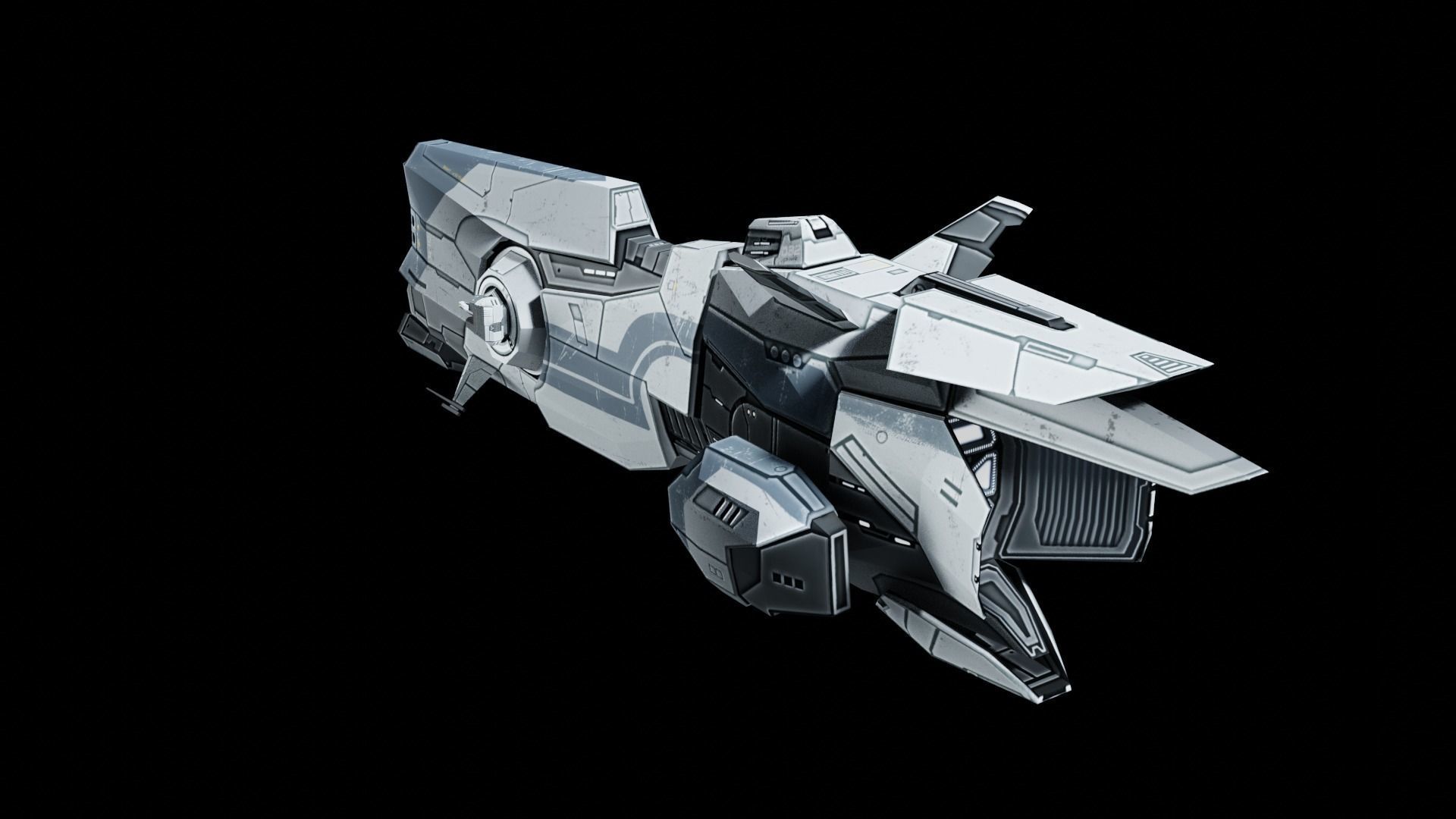 Frigate Game Asset 3D model_4