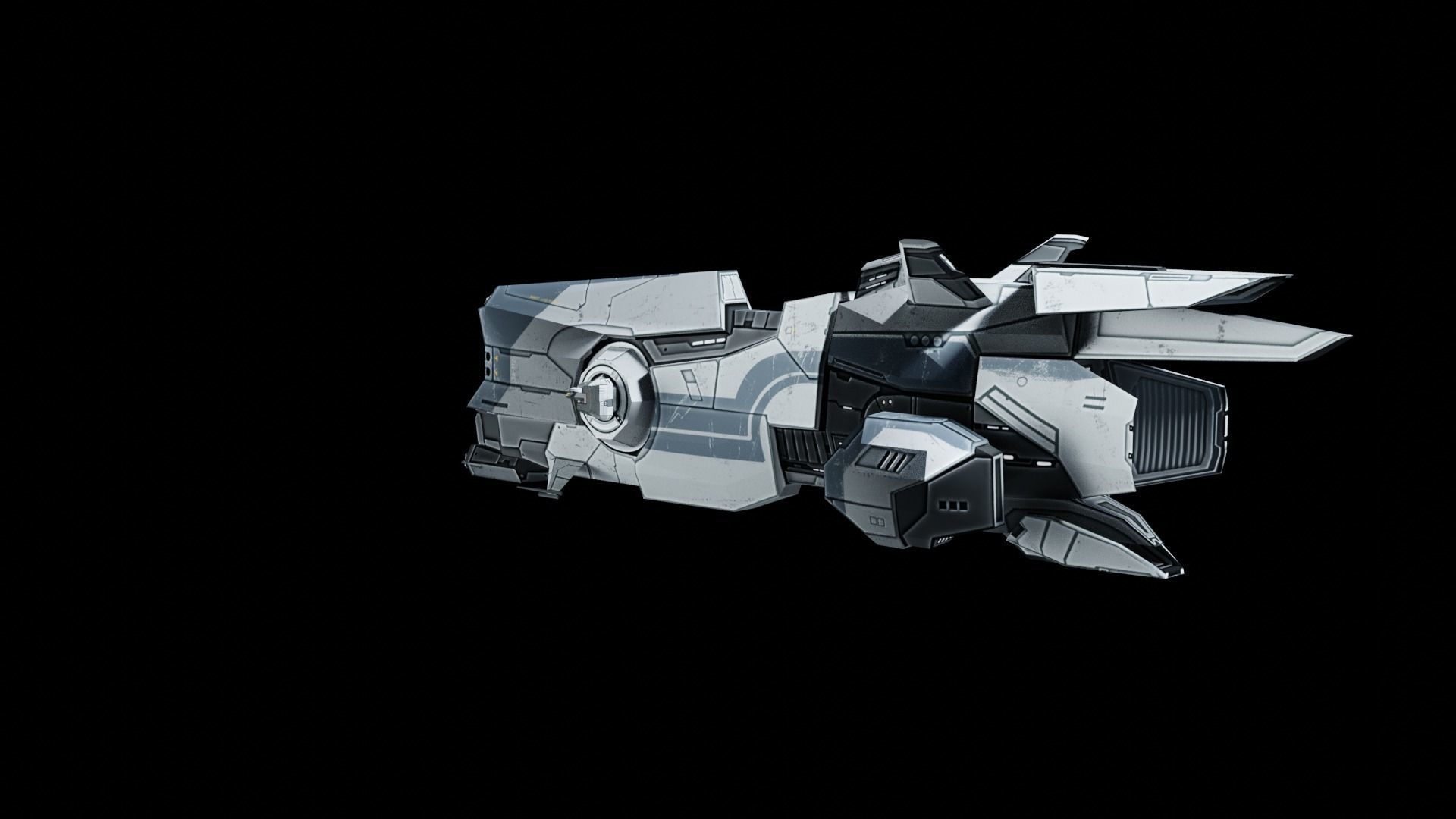 Frigate Game Asset 3D model_1