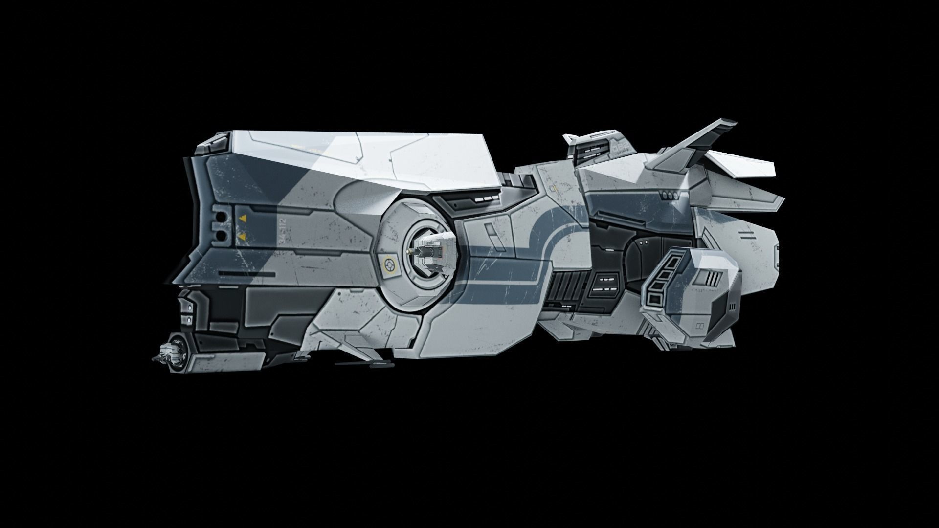 Frigate Game Asset 3D model_2