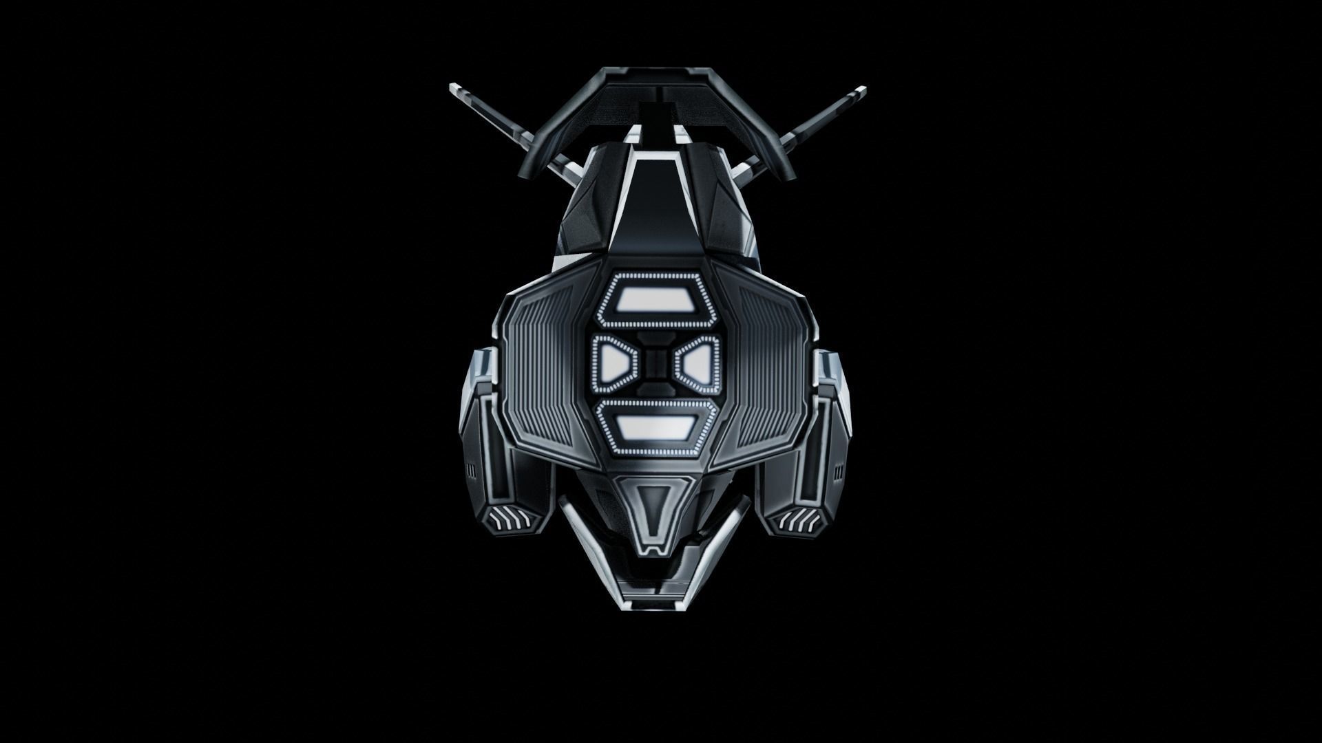 Frigate Game Asset 3D model_3