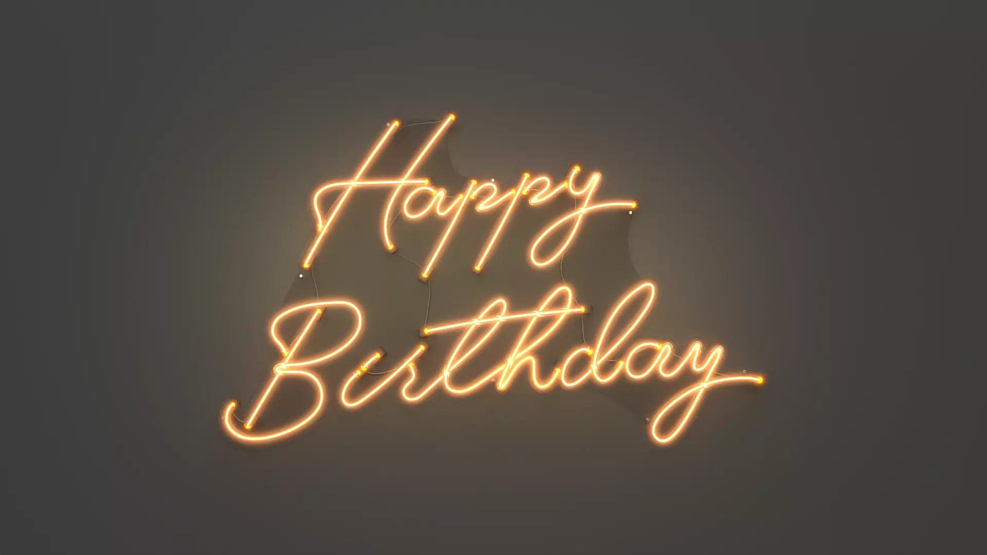 Happy Birthday - Neon Sign 3D model_0