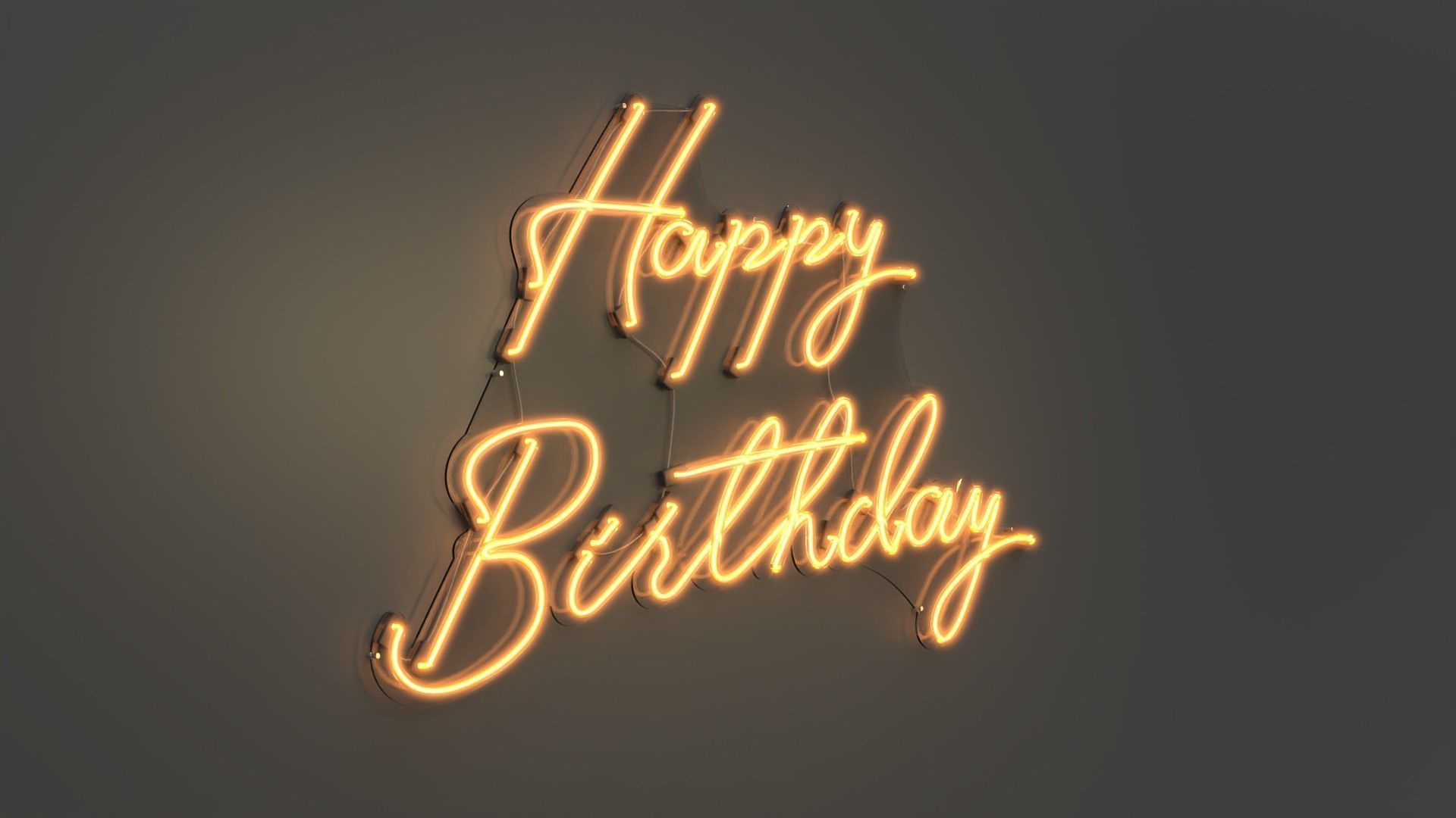 Happy Birthday - Neon Sign 3D model_5