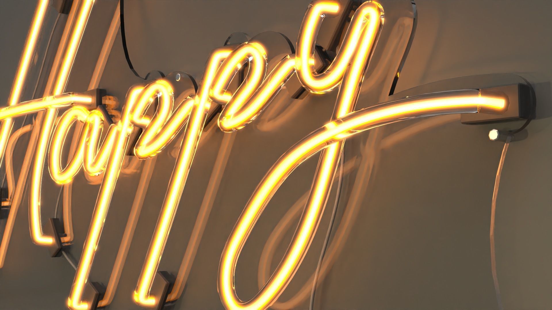 Happy Birthday - Neon Sign 3D model_2