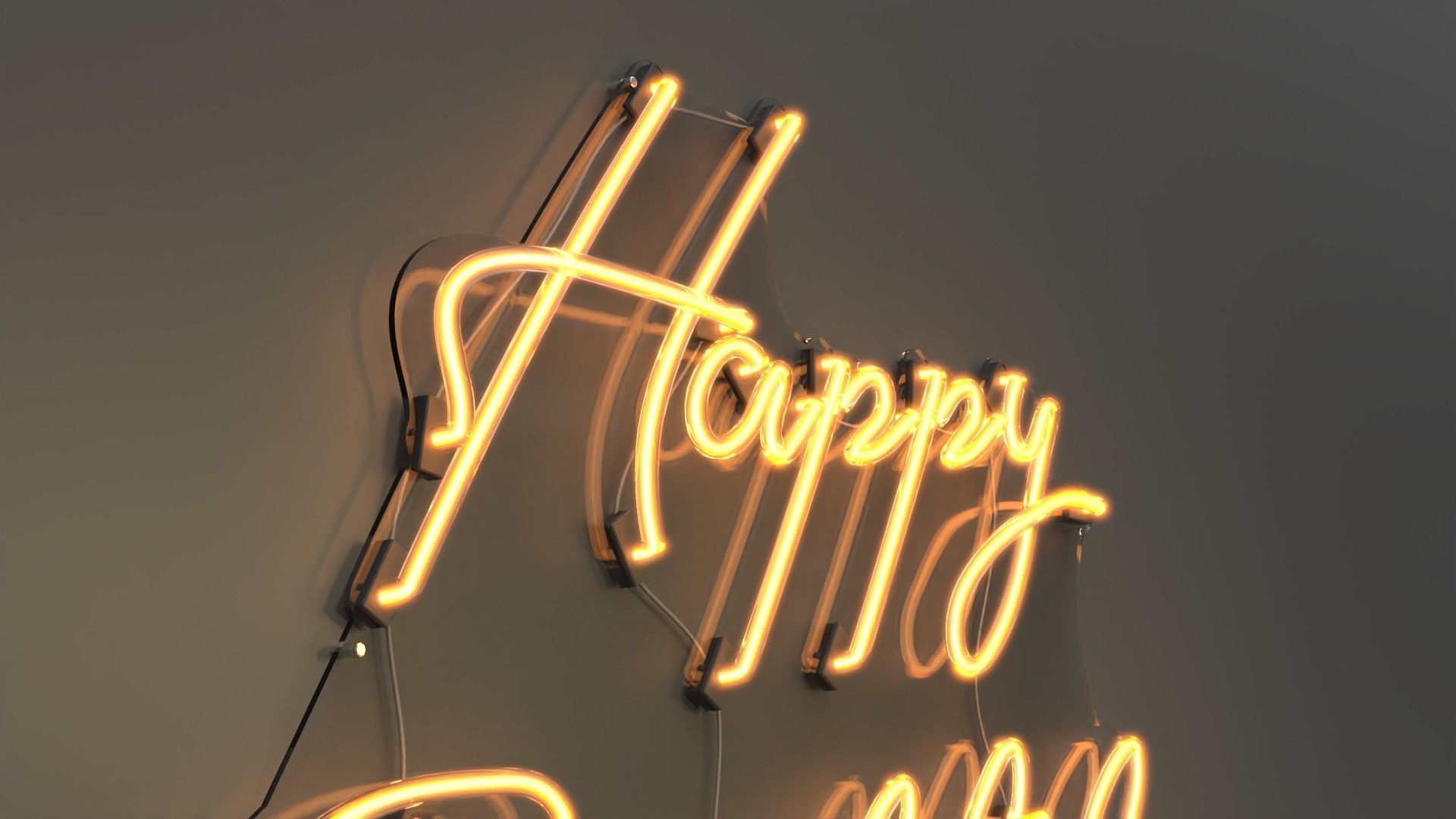 Happy Birthday - Neon Sign 3D model_1
