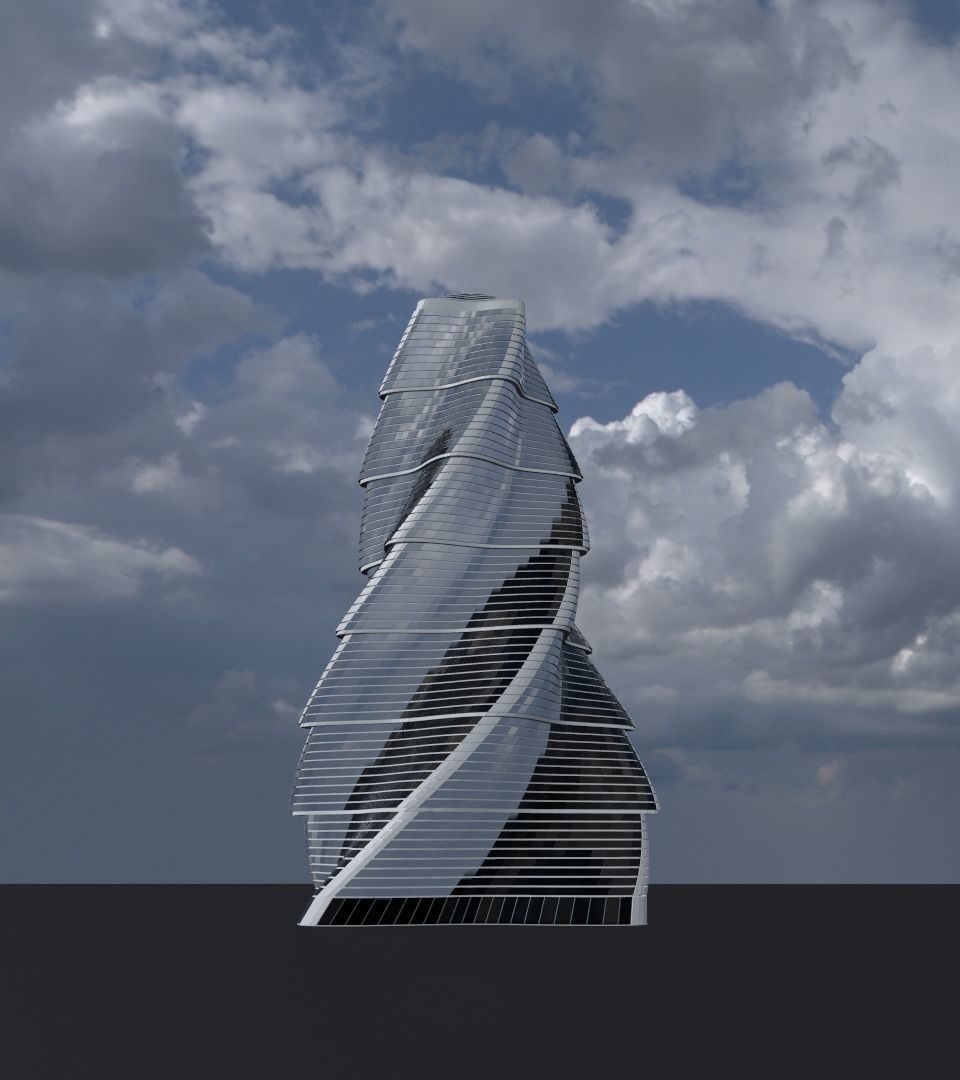 Skyscraper twisted 3D model_23