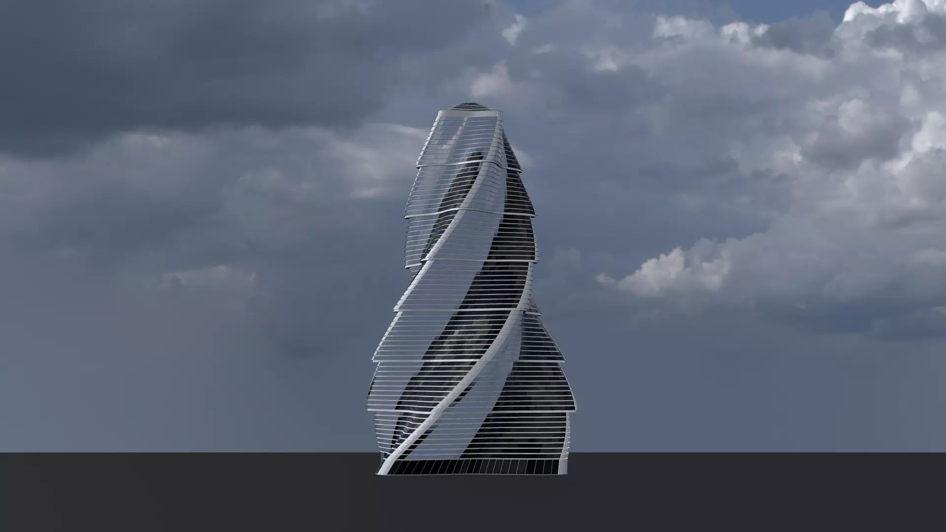 Skyscraper twisted 3D model_0