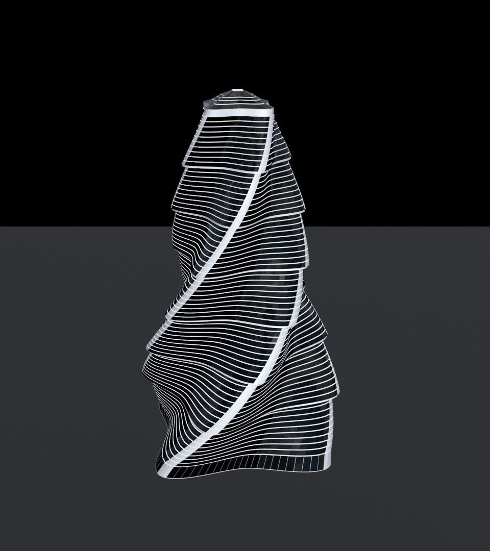 Skyscraper twisted 3D model_6