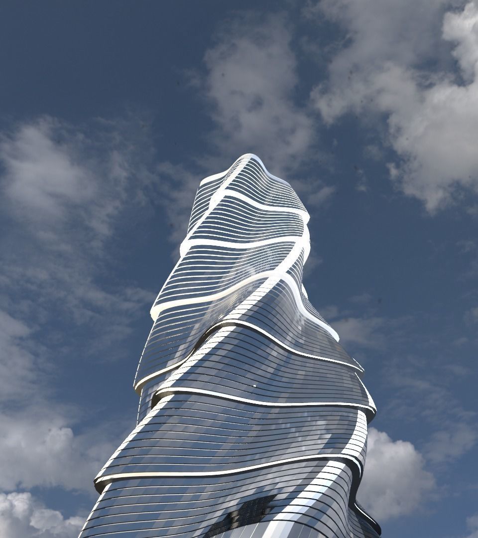 Skyscraper twisted 3D model_2