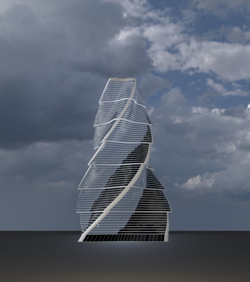 Skyscraper twisted 3D model_26