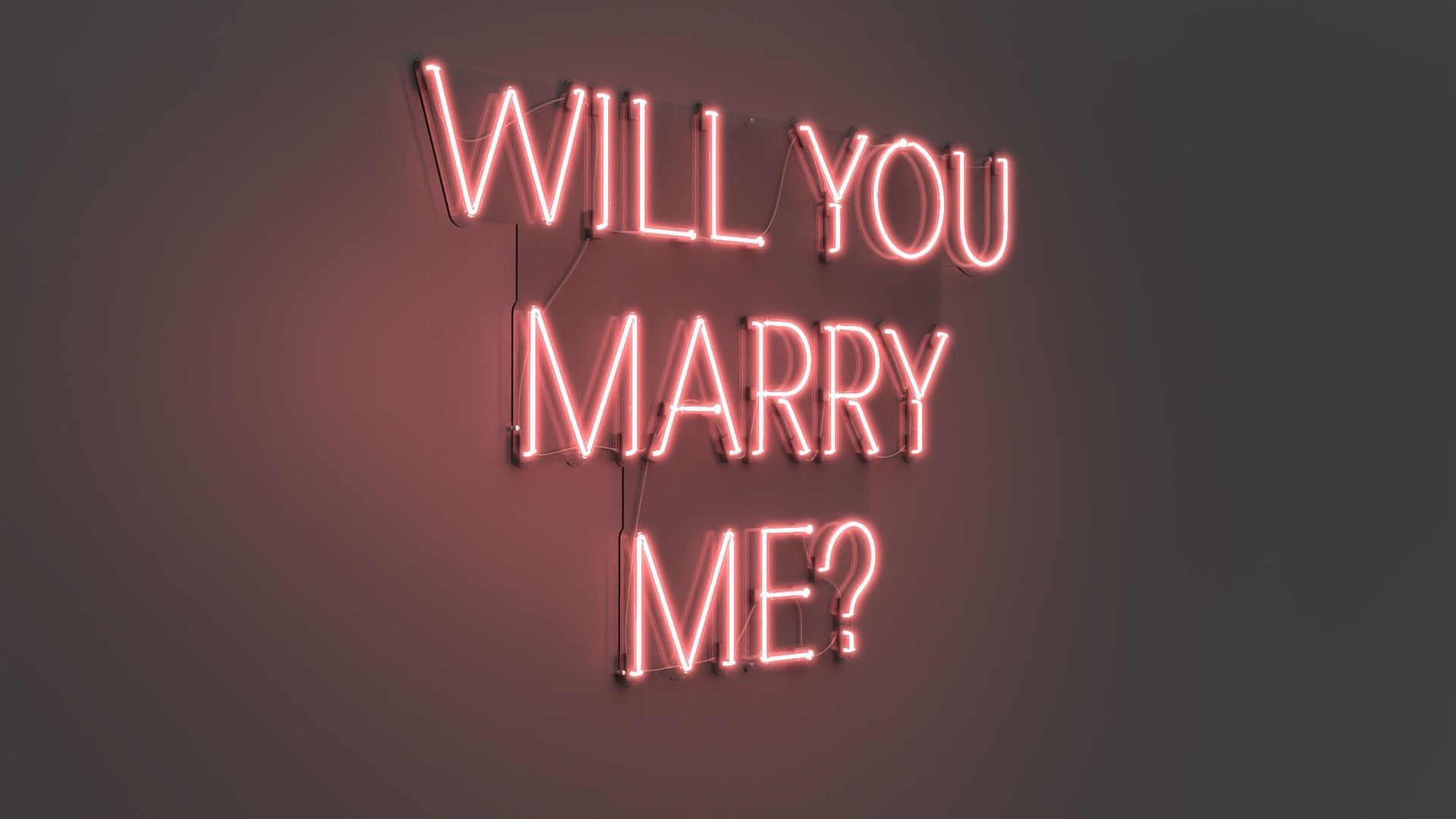Will You Marry Me - Neon Sign 3D model_5