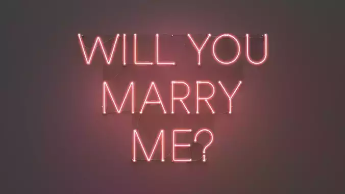 Will You Marry Me - Neon Sign 3D model