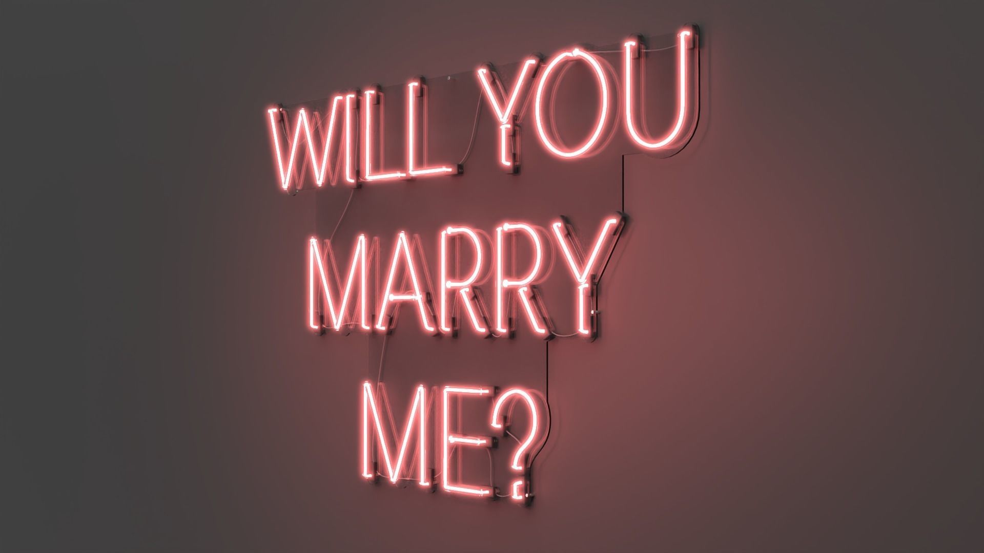 Will You Marry Me - Neon Sign 3D model_3