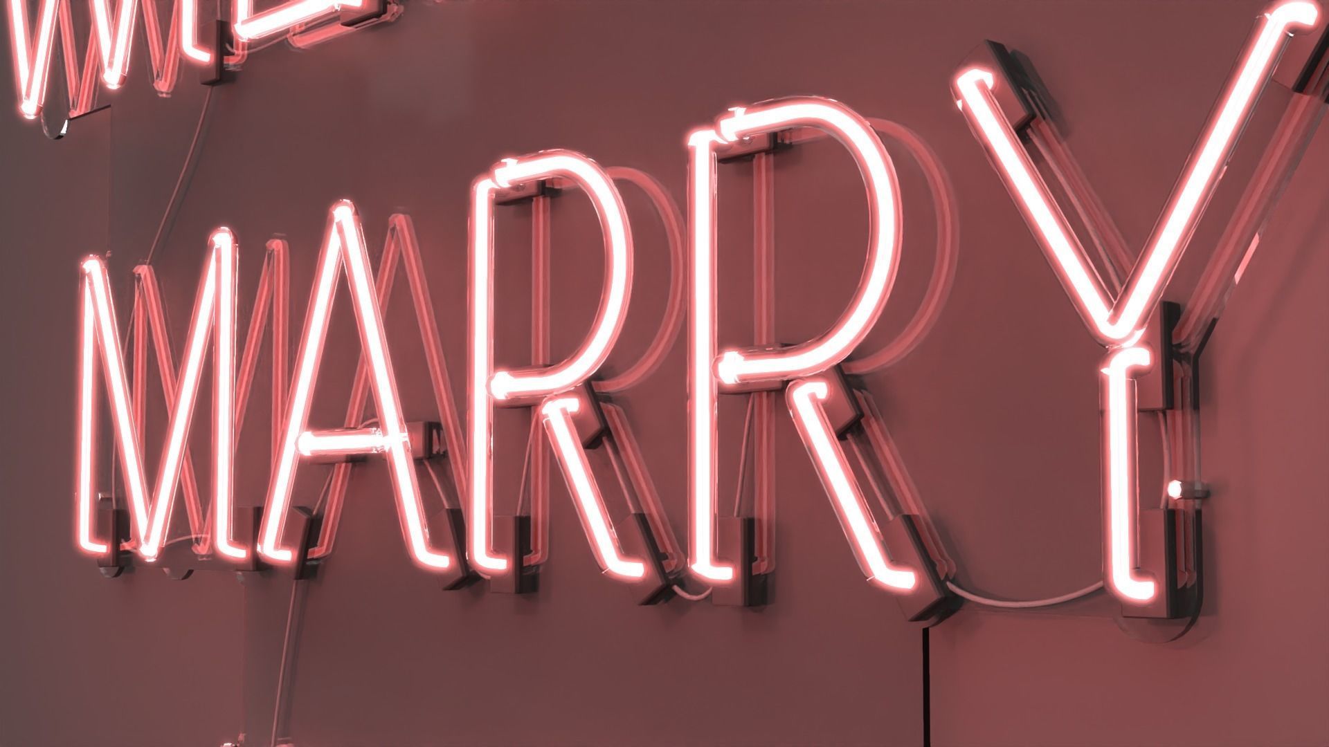 Will You Marry Me - Neon Sign 3D model_2