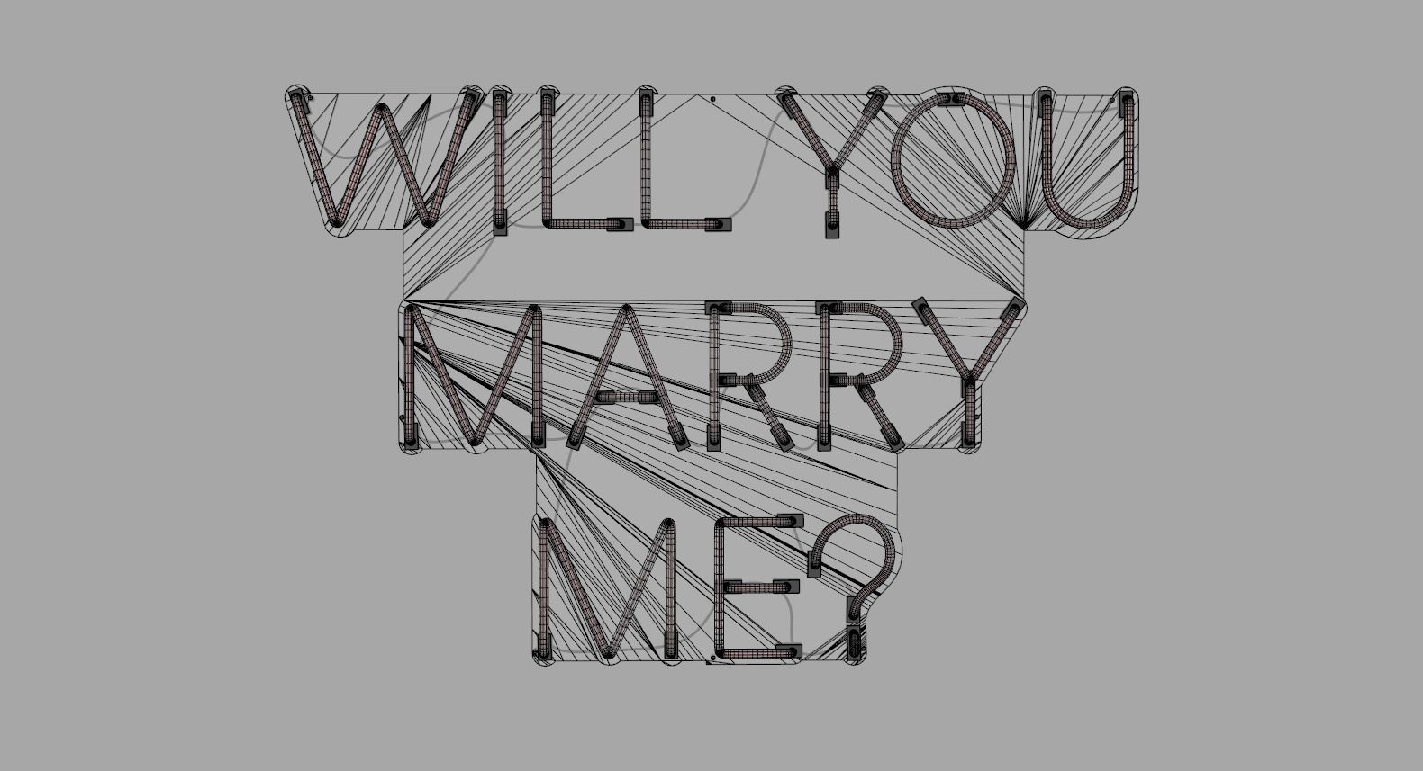 Will You Marry Me - Neon Sign 3D model_6