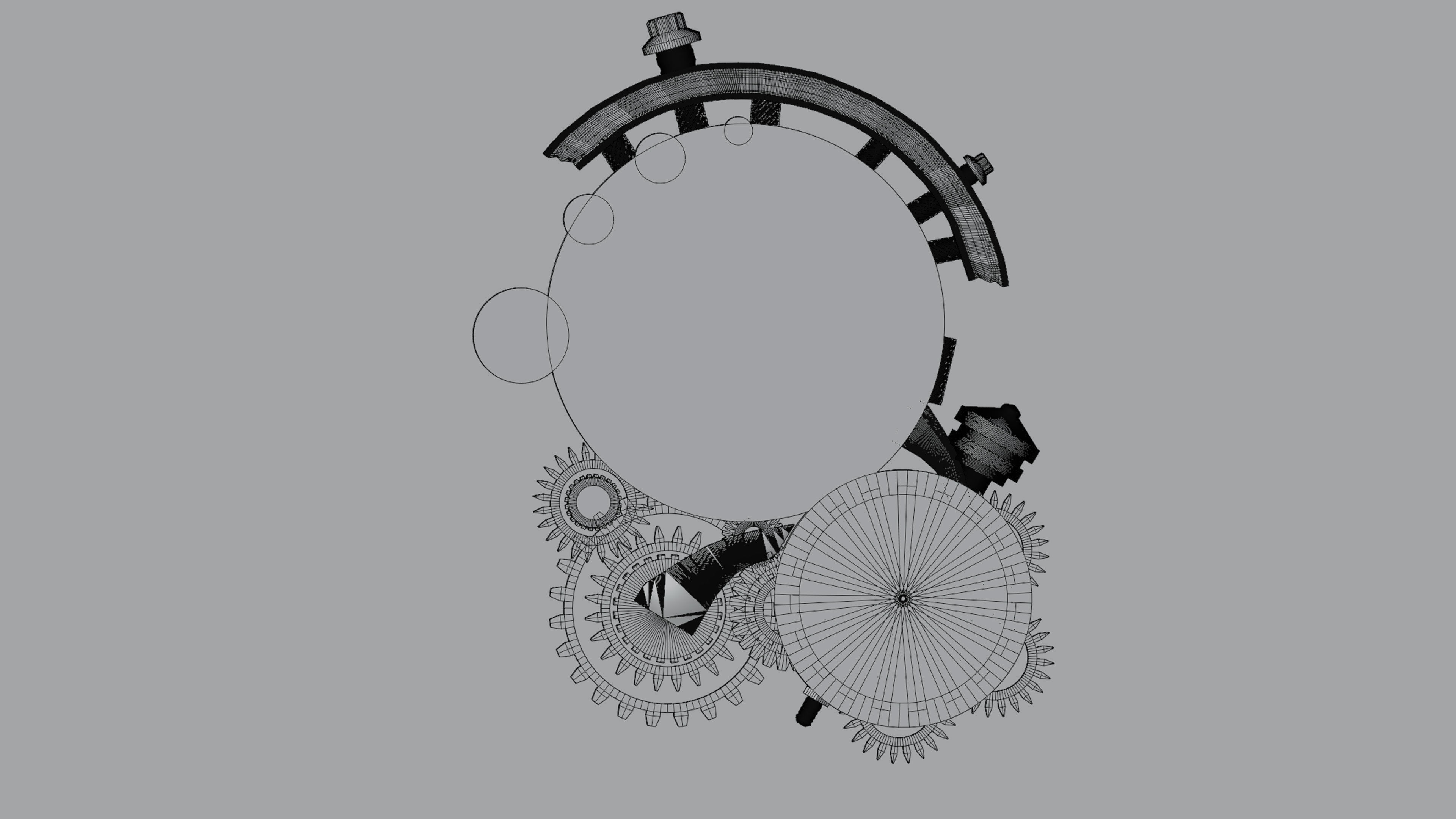 Gears Wall Clock 3D model_4