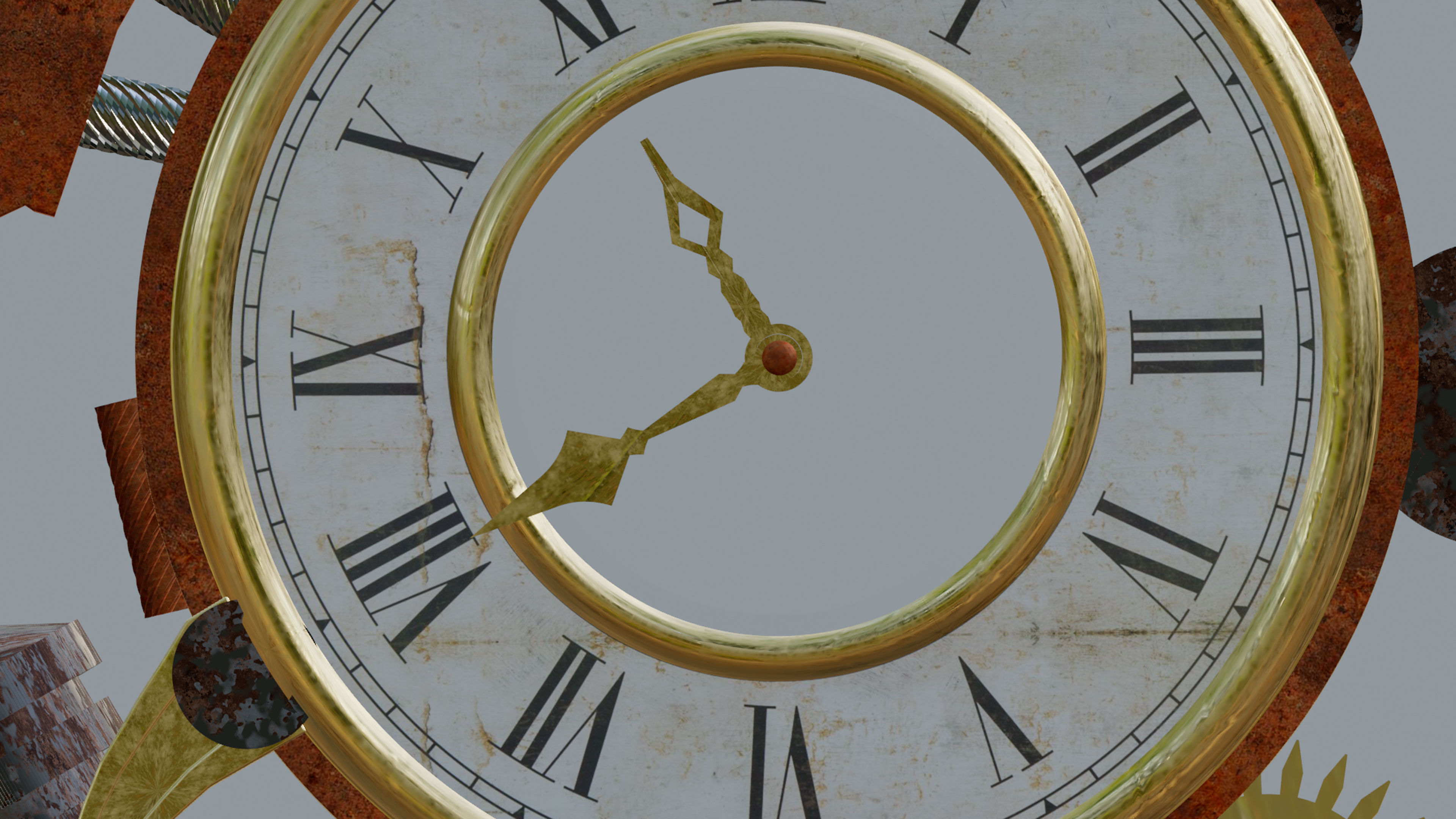 Gears Wall Clock 3D model_1